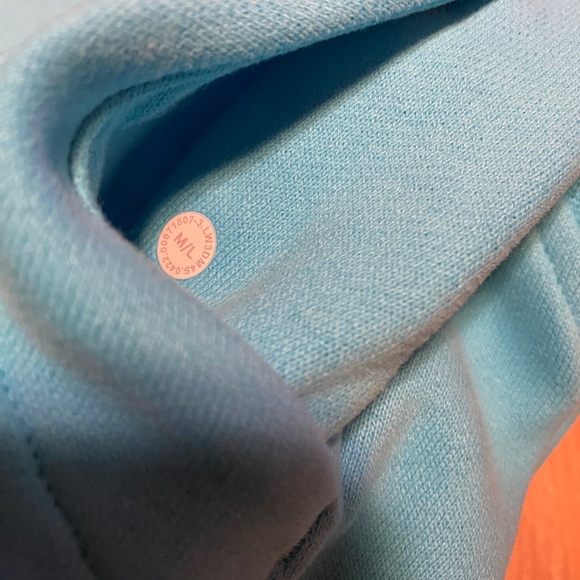 Lululemon ELECTRIC TURQUOISE M/L Scuba Oversized Half-Zip Hoodie - Picture 8 of 8